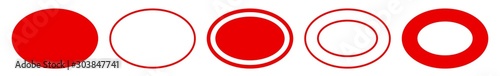 Label Oval Red | Logo Sticker | Emblem | Icon | Variations
