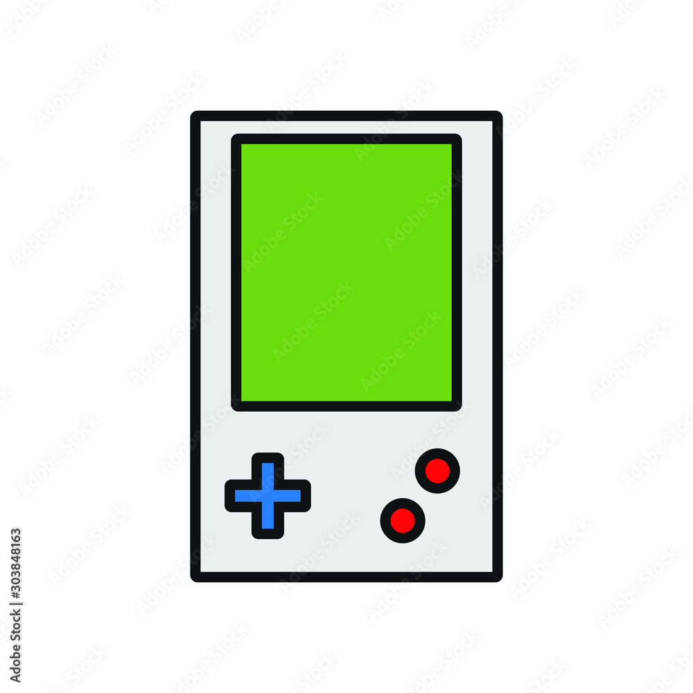 vector icon of portable video game console symbol formed with simple shapes vector icon of portable video game console symbol formed with simple shapes