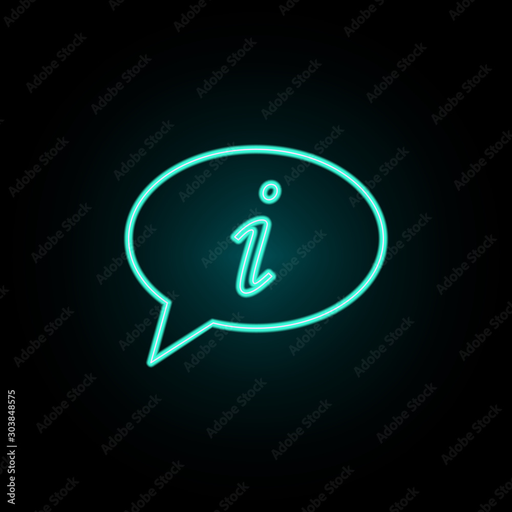 Communication with information neon icon. Simple thin line, outline vector of web icons for ui and ux, website or mobile application Communication with information neon icon. Simple thin line, outline vector of web icons for ui and ux, website or mobile application
