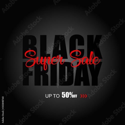 Black Friday lettering sign and logo. Black friday sale banner on black background