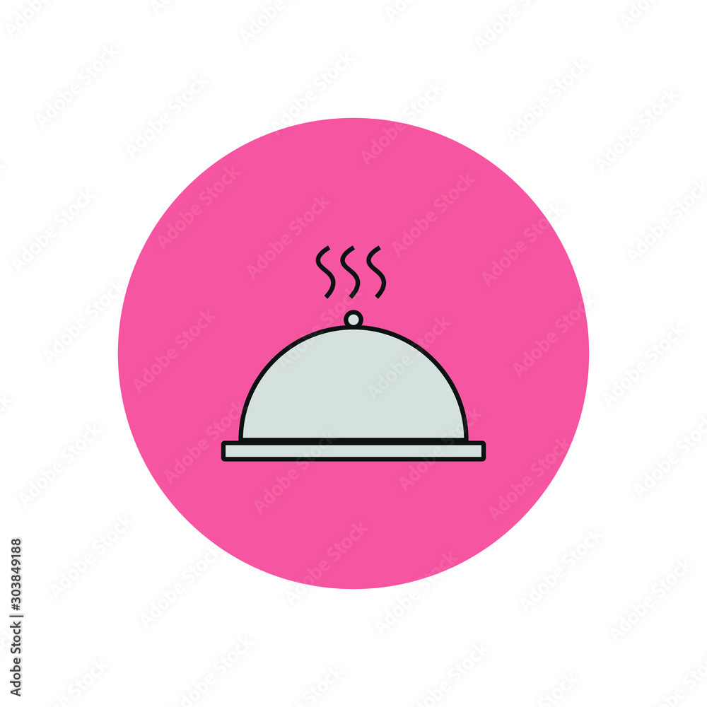 vector food tray symbol icon formed with simple shapes