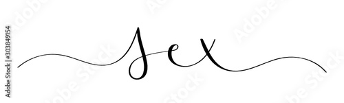 SEX black vector brush calligraphy banner with swashes