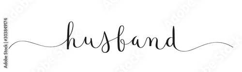 HUSBAND black vector brush calligraphy banner with swashes