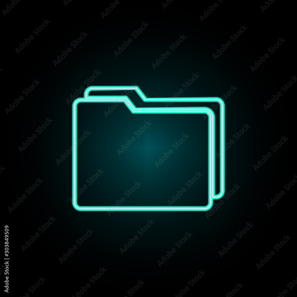 Folders neon icon. Simple thin line, outline vector of web icons for ui and ux, website or mobile application Folders neon icon. Simple thin line, outline vector of web icons for ui and ux, website or mobile application