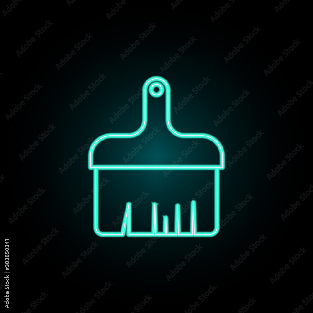Construction brush neon icon. Simple thin line, outline vector of web icons for ui and ux, website or mobile application Construction brush neon icon. Simple thin line, outline vector of web icons for ui and ux, website or mobile application