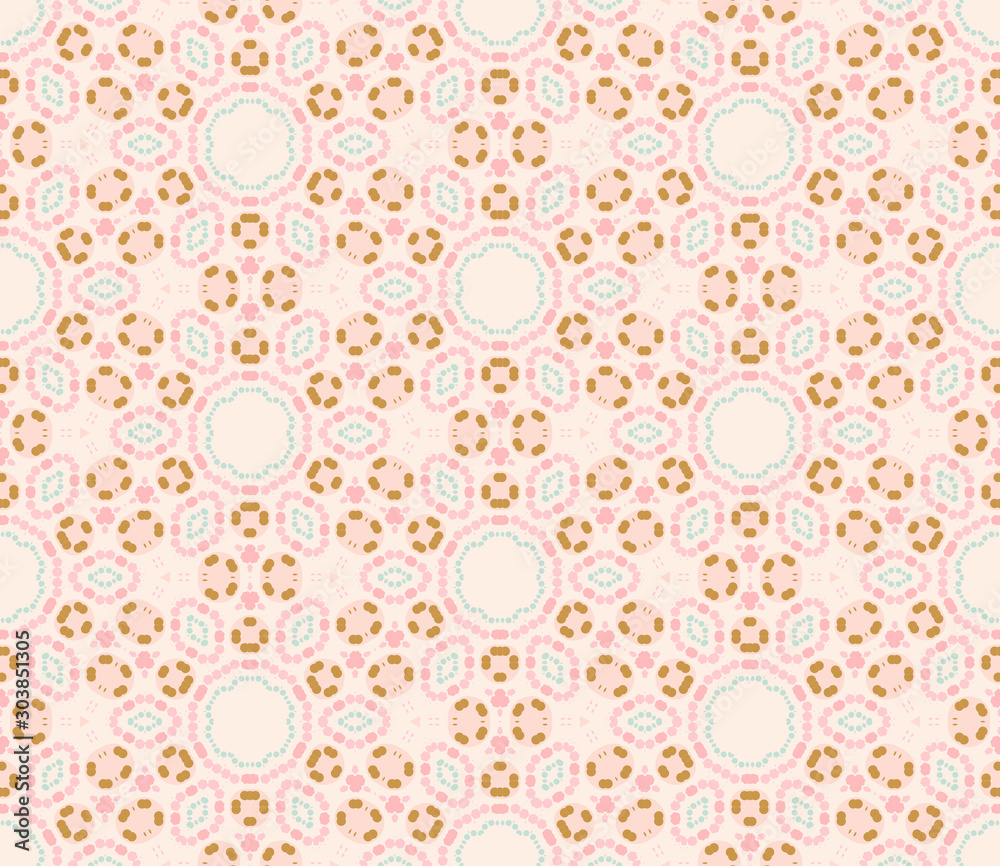 Abstract geometric tile seamless pattern with different shapes. Mosaic card. Ornamental background. Wrapping paper. Vector illustration.      