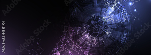 Abstract technology background with plexus effect. Vector illustration.