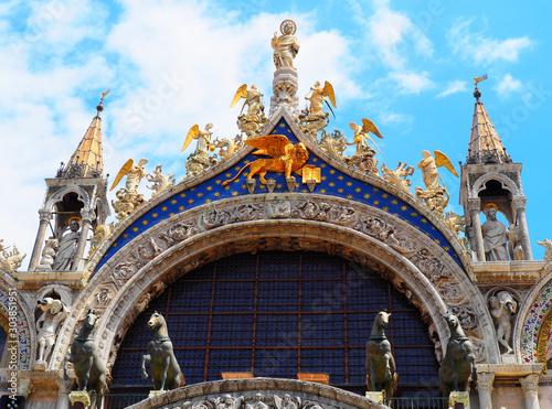 View of the exterior of the Saint Mark s Basilica  Basilica di San Marco  in Venice  Italy