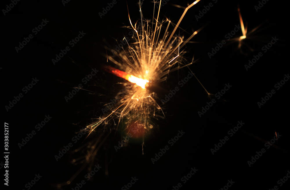 sparkler on black background