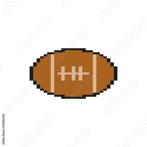 american football balloon 8 bits pixelated style icon