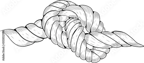 Knot hand drawn vector isolated illustration on white background. Concept for print, logo, icon 