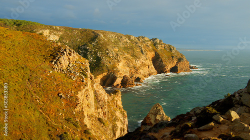 The rocky coast of Cape Roca in Portugal at the Atlantic Ocean - travel photography