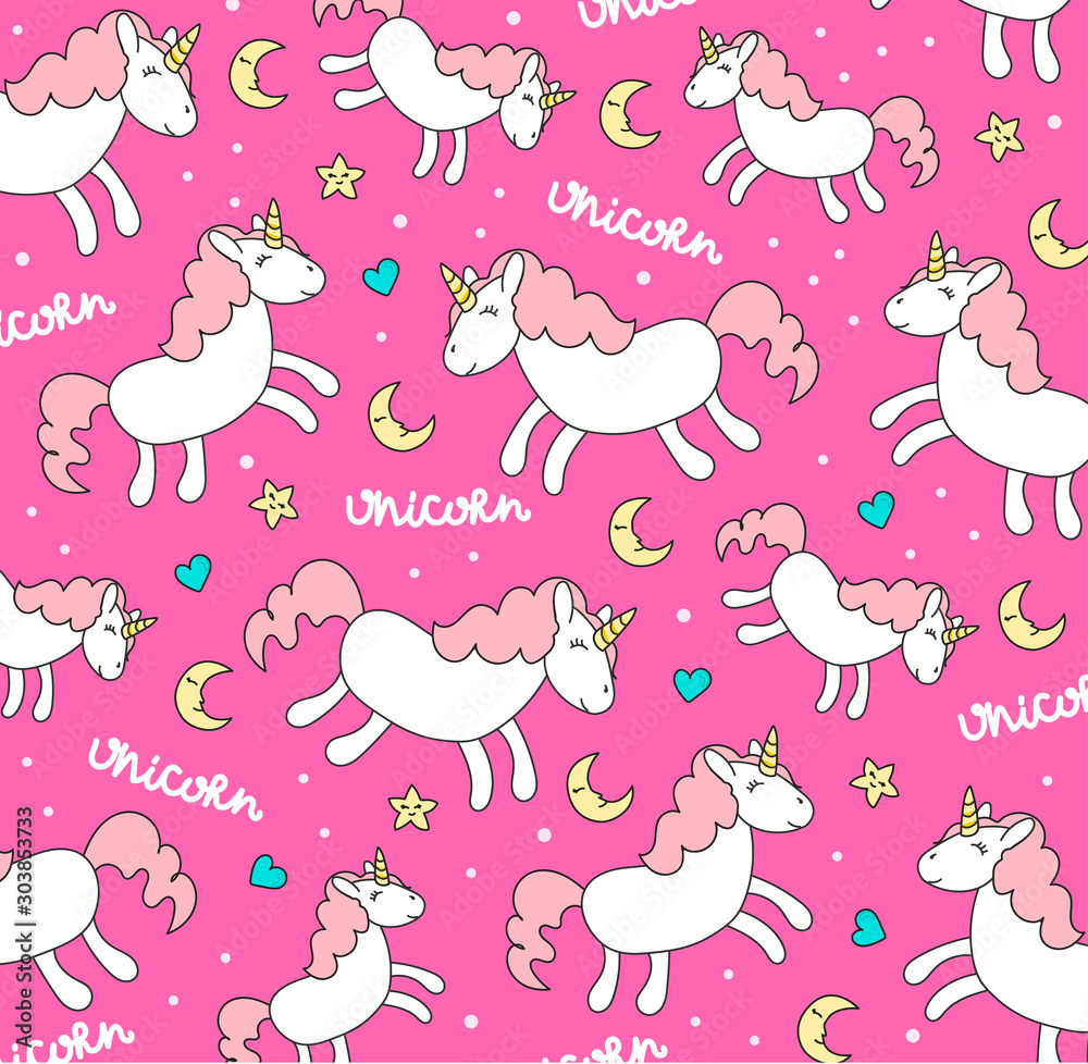 Vector pattern with cute unicorns. greeting card, Vector seamless pattern with cute cartoon unicorns. Wrapping paper or fabric. Vector pattern with cute unicorns. greeting card, Vector seamless pattern with cute cartoon unicorns. Wrapping paper or fabric.