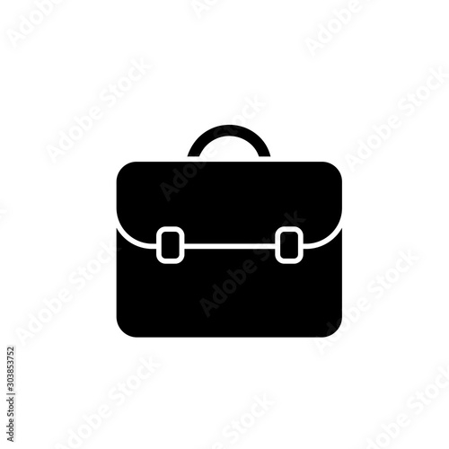 Vector illustration of briefcase on white background. Bag icon for web design