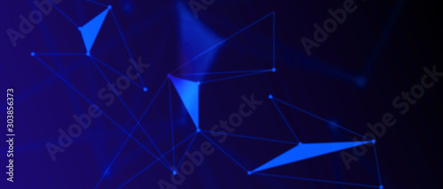  Dark blue plexus panoramic background 