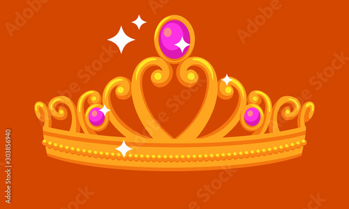 vector illustration gold crown