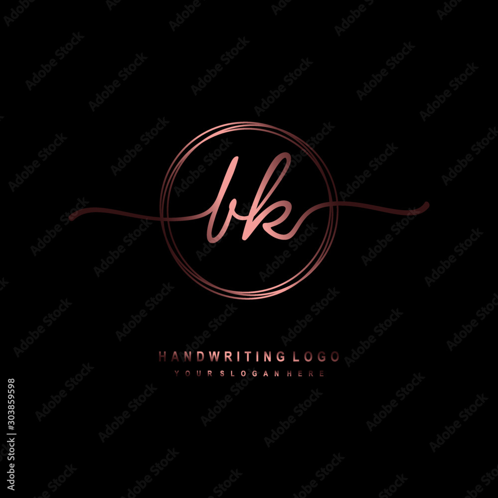 BK Initial handwriting logo design with circle lines dark pink gradation color. handwritten logo for fashion, beauty, team, wedding, luxury logo BK Initial handwriting logo design with circle lines dark pink gradation color. handwritten logo for fashion, beauty, team, wedding, luxury logo
