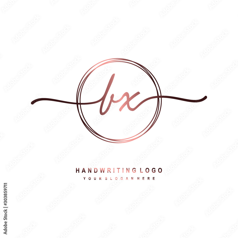 BX Initial handwriting logo design with circle lines dark pink gradation color. handwritten logo for fashion, beauty, team, wedding, luxury logo BX Initial handwriting logo design with circle lines dark pink gradation color. handwritten logo for fashion, beauty, team, wedding, luxury logo