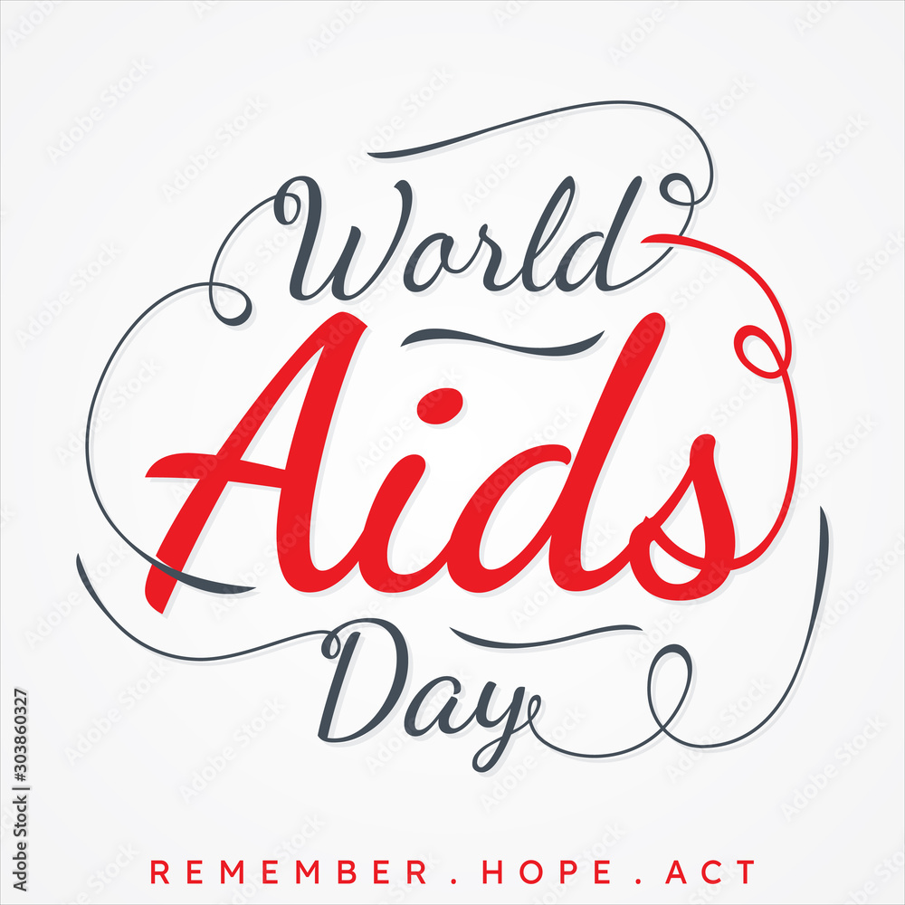 World AIDS Day letter vector concept design on white background