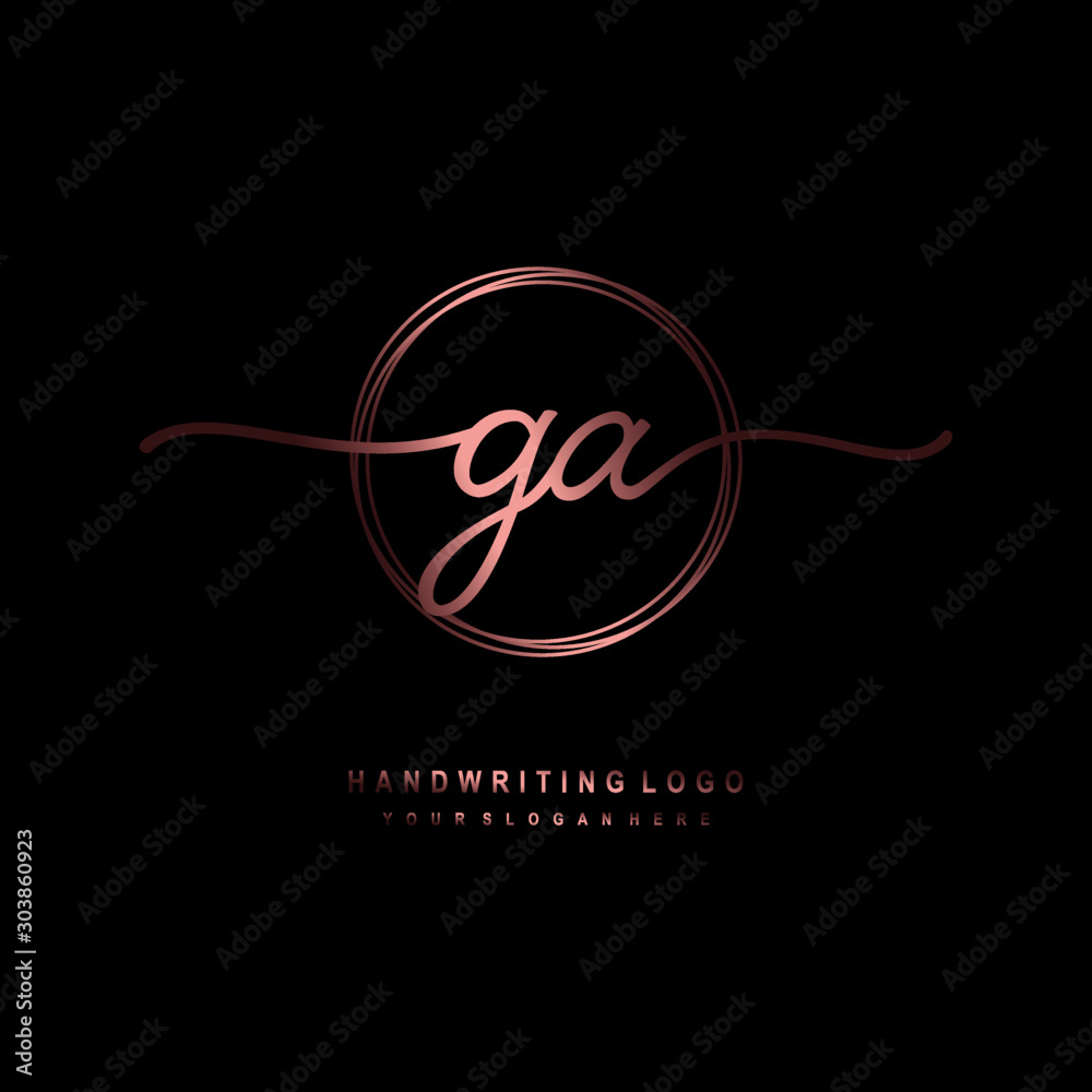 GA Initial handwriting logo design with circle lines dark pink gradation color. handwritten logo for fashion, beauty, team, wedding, luxury logo GA Initial handwriting logo design with circle lines dark pink gradation color. handwritten logo for fashion, beauty, team, wedding, luxury logo