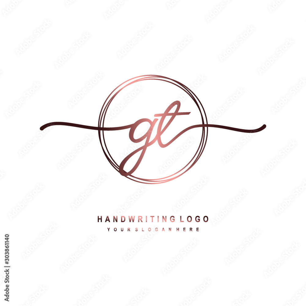 GT Initial handwriting logo design with circle lines dark pink gradation color. handwritten logo for fashion, beauty, team, wedding, luxury logo GT Initial handwriting logo design with circle lines dark pink gradation color. handwritten logo for fashion, beauty, team, wedding, luxury logo