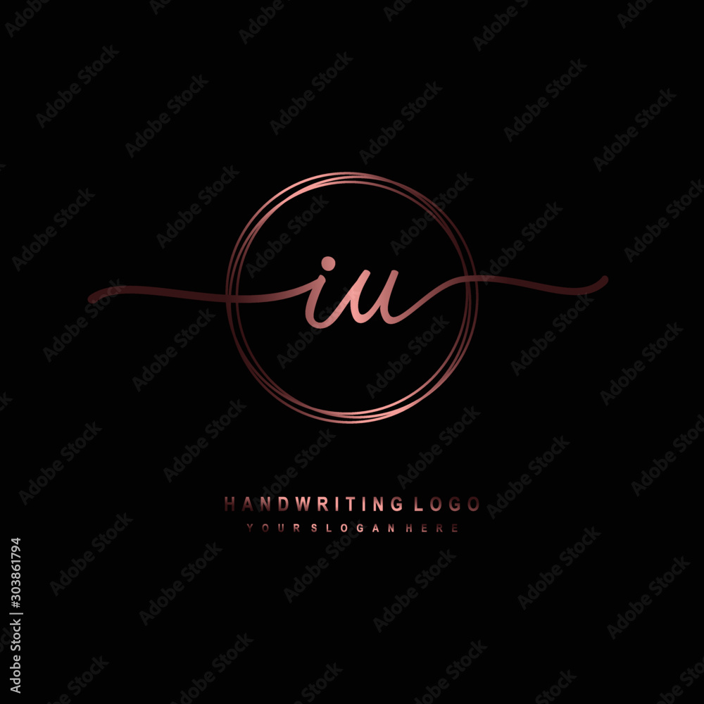 IU Initial handwriting logo design with circle lines dark pink gradation color. handwritten logo for fashion, beauty, team, wedding, luxury logo IU Initial handwriting logo design with circle lines dark pink gradation color. handwritten logo for fashion, beauty, team, wedding, luxury logo