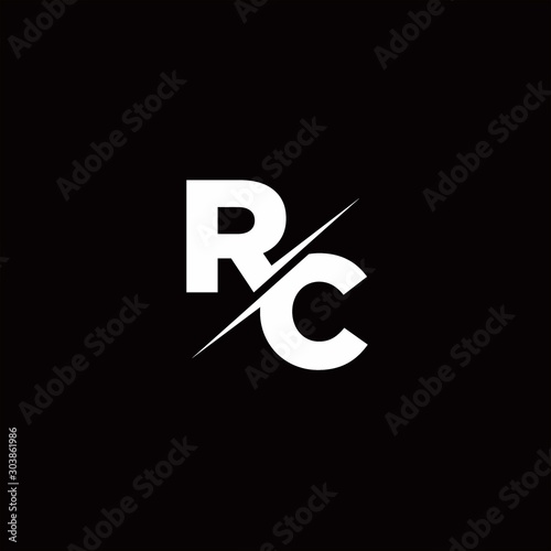 RC Logo Letter Monogram Slash with Modern logo designs template