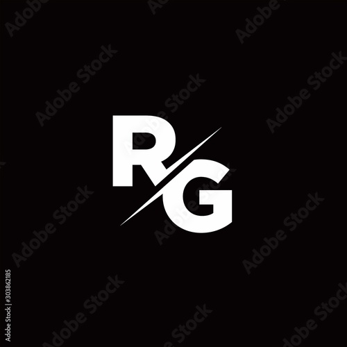 RG Logo Letter Monogram Slash with Modern logo designs template photo