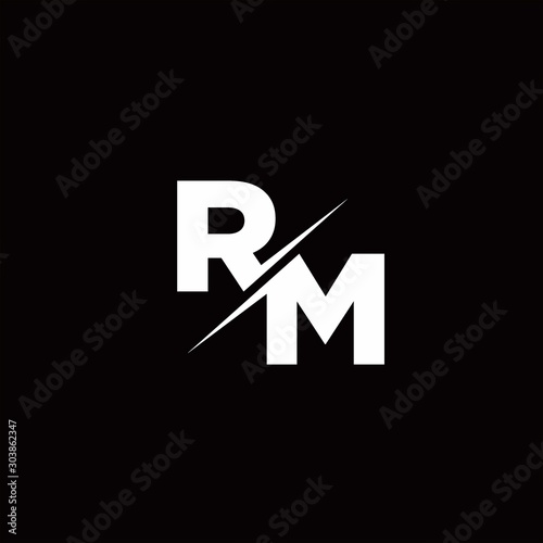 RM Logo Letter Monogram Slash with Modern logo designs template photo