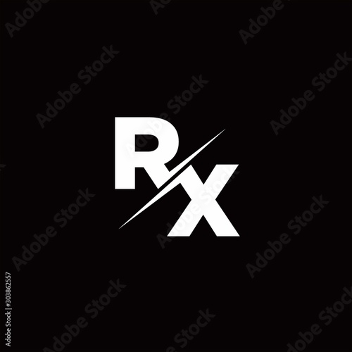 RX Logo Letter Monogram Slash with Modern logo designs template photo