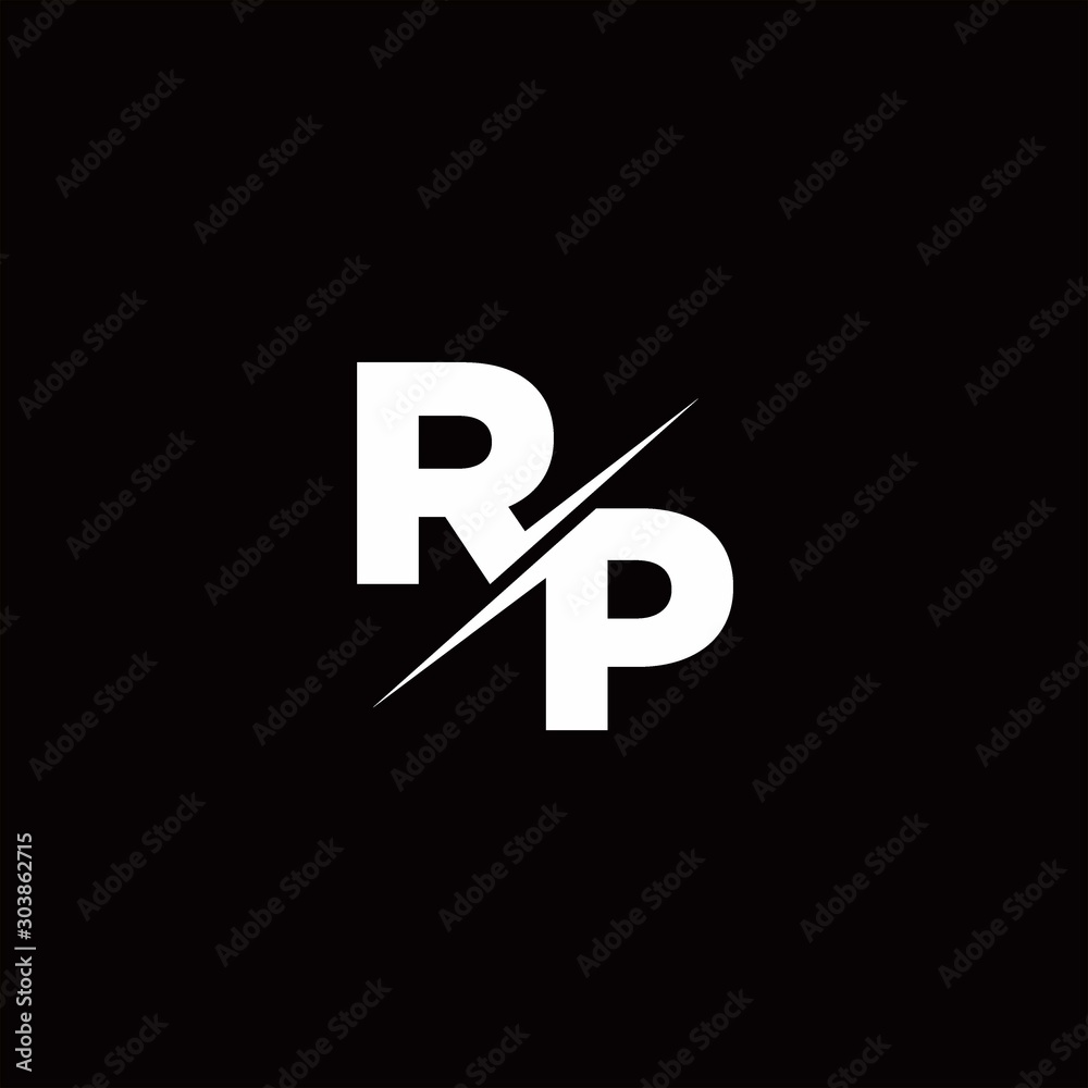 RP Logo Letter Monogram Slash with Modern logo designs template