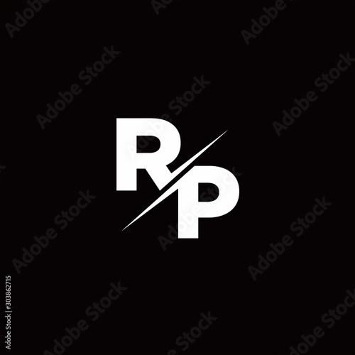 RP Logo Letter Monogram Slash with Modern logo designs template photo