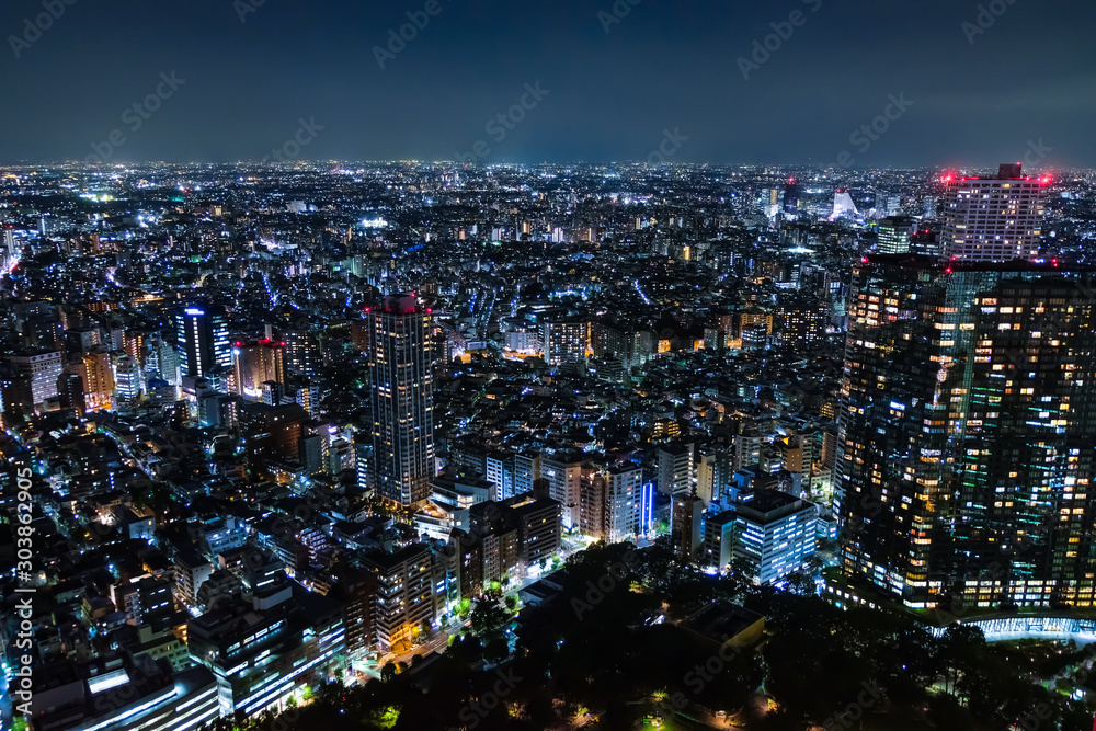 東京 夜景 東京都庁南展望室から 東京 夜景 東京都庁南展望室から