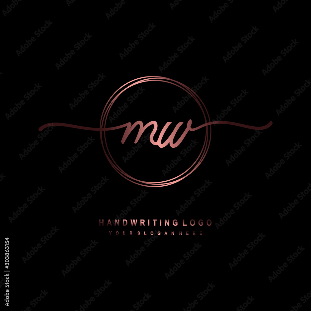 MW Initial handwriting logo design with circle lines dark pink gradation color. handwritten logo for fashion, beauty, team, wedding, luxury logo MW Initial handwriting logo design with circle lines dark pink gradation color. handwritten logo for fashion, beauty, team, wedding, luxury logo