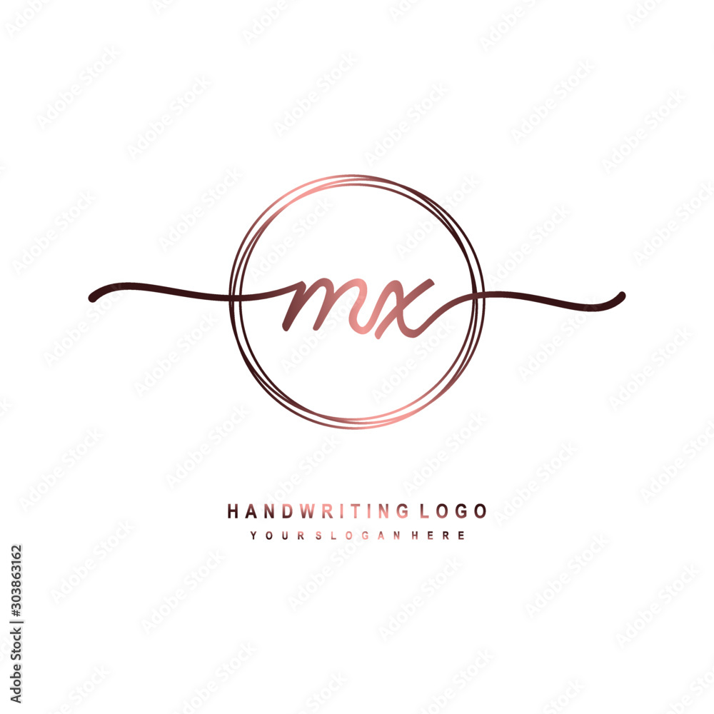 MX Initial handwriting logo design with circle lines dark pink gradation color. handwritten logo for fashion, beauty, team, wedding, luxury logo MX Initial handwriting logo design with circle lines dark pink gradation color. handwritten logo for fashion, beauty, team, wedding, luxury logo