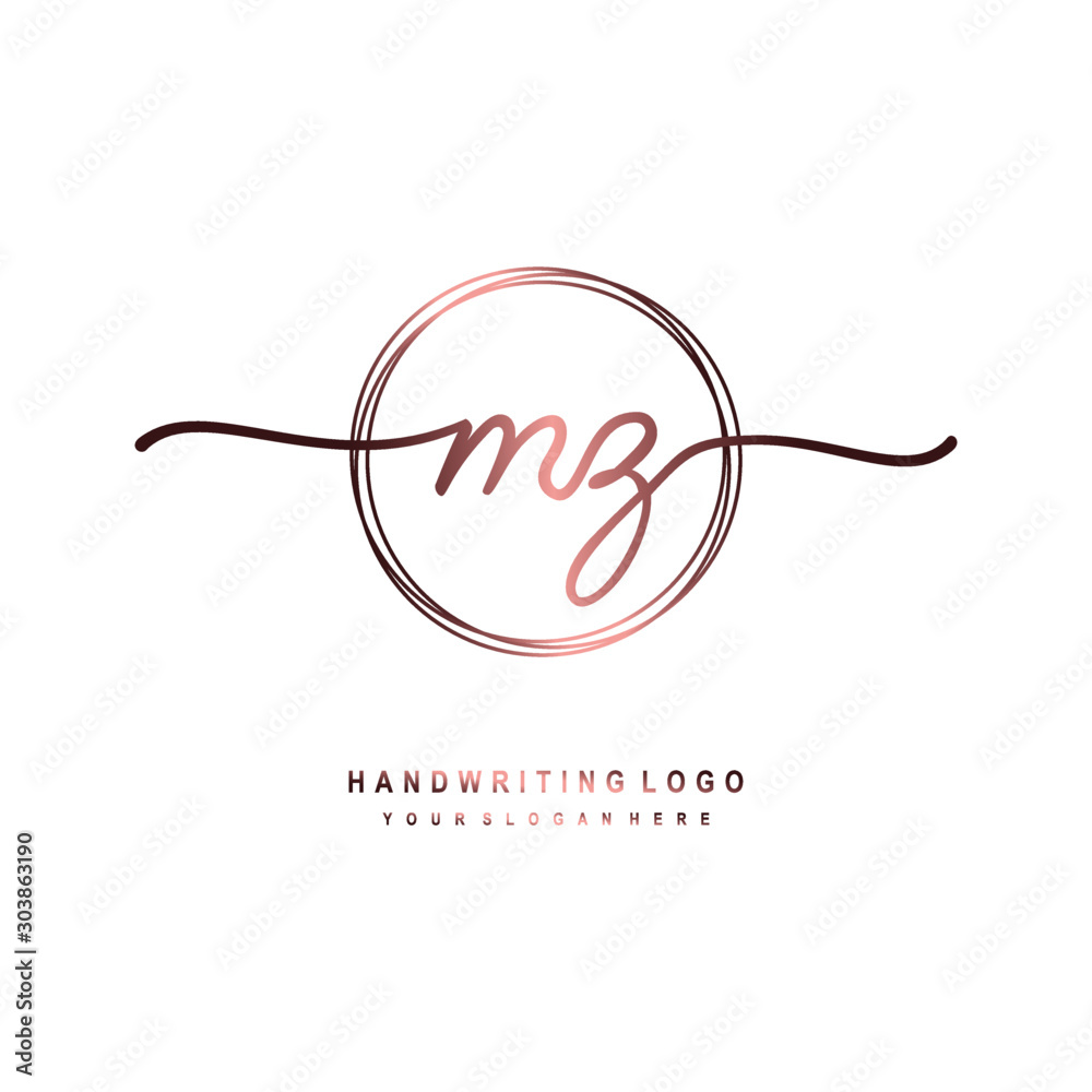 MZ Initial handwriting logo design with circle lines dark pink gradation color. handwritten logo for fashion, beauty, team, wedding, luxury logo MZ Initial handwriting logo design with circle lines dark pink gradation color. handwritten logo for fashion, beauty, team, wedding, luxury logo