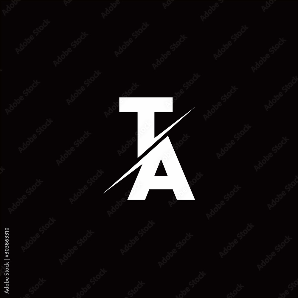 TA Logo Letter Monogram Slash with Modern logo designs template