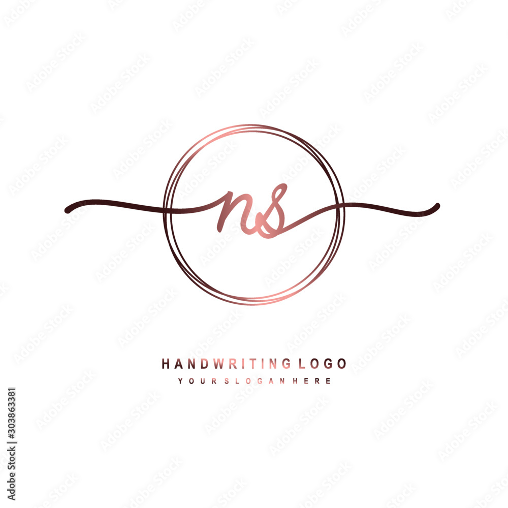 NS Initial handwriting logo design with circle lines dark pink gradation color. handwritten logo for fashion, beauty, team, wedding, luxury logo NS Initial handwriting logo design with circle lines dark pink gradation color. handwritten logo for fashion, beauty, team, wedding, luxury logo