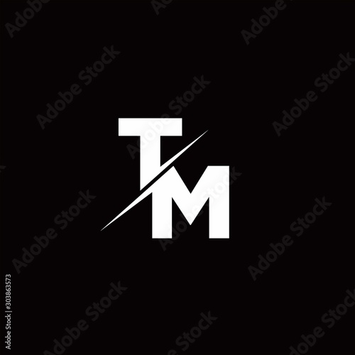 TM Logo Letter Monogram Slash with Modern logo designs template