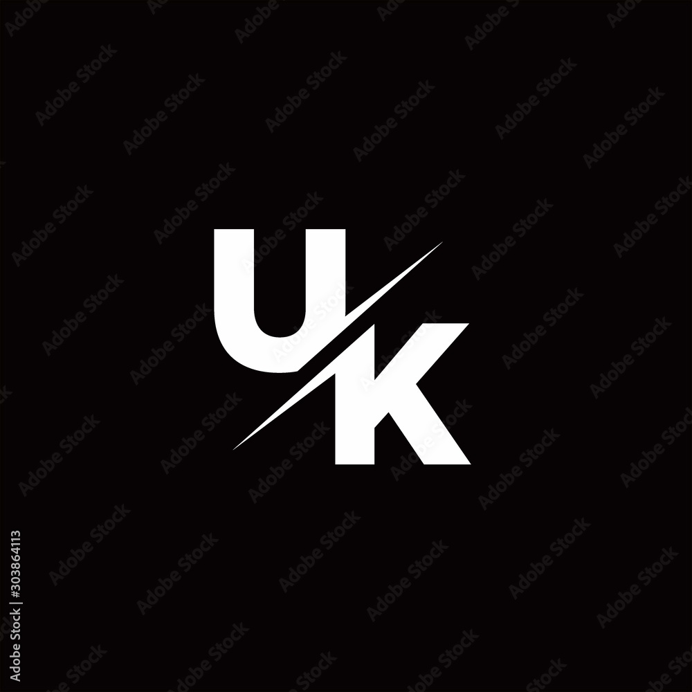 UK Logo Letter Monogram Slash with Modern logo designs template UK Logo Letter Monogram Slash with Modern logo designs template