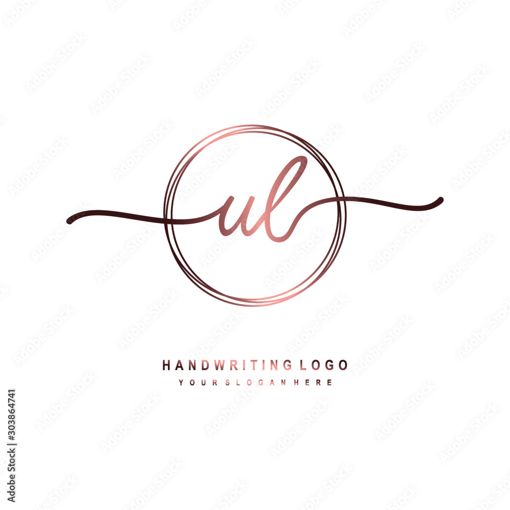 UL Initial handwriting logo design with circle lines dark pink gradation color. handwritten logo for fashion, beauty, team, wedding, luxury logo UL Initial handwriting logo design with circle lines dark pink gradation color. handwritten logo for fashion, beauty, team, wedding, luxury logo