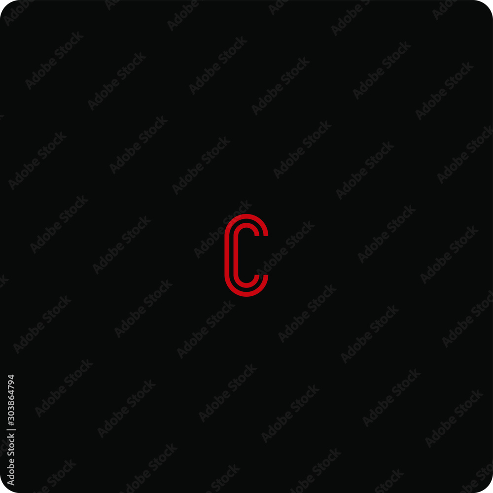 C letter Minimal monogram emblem style vector logo