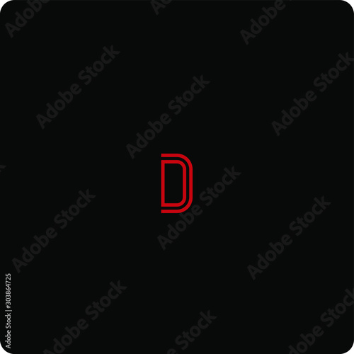 D letter Minimal monogram emblem style vector logo