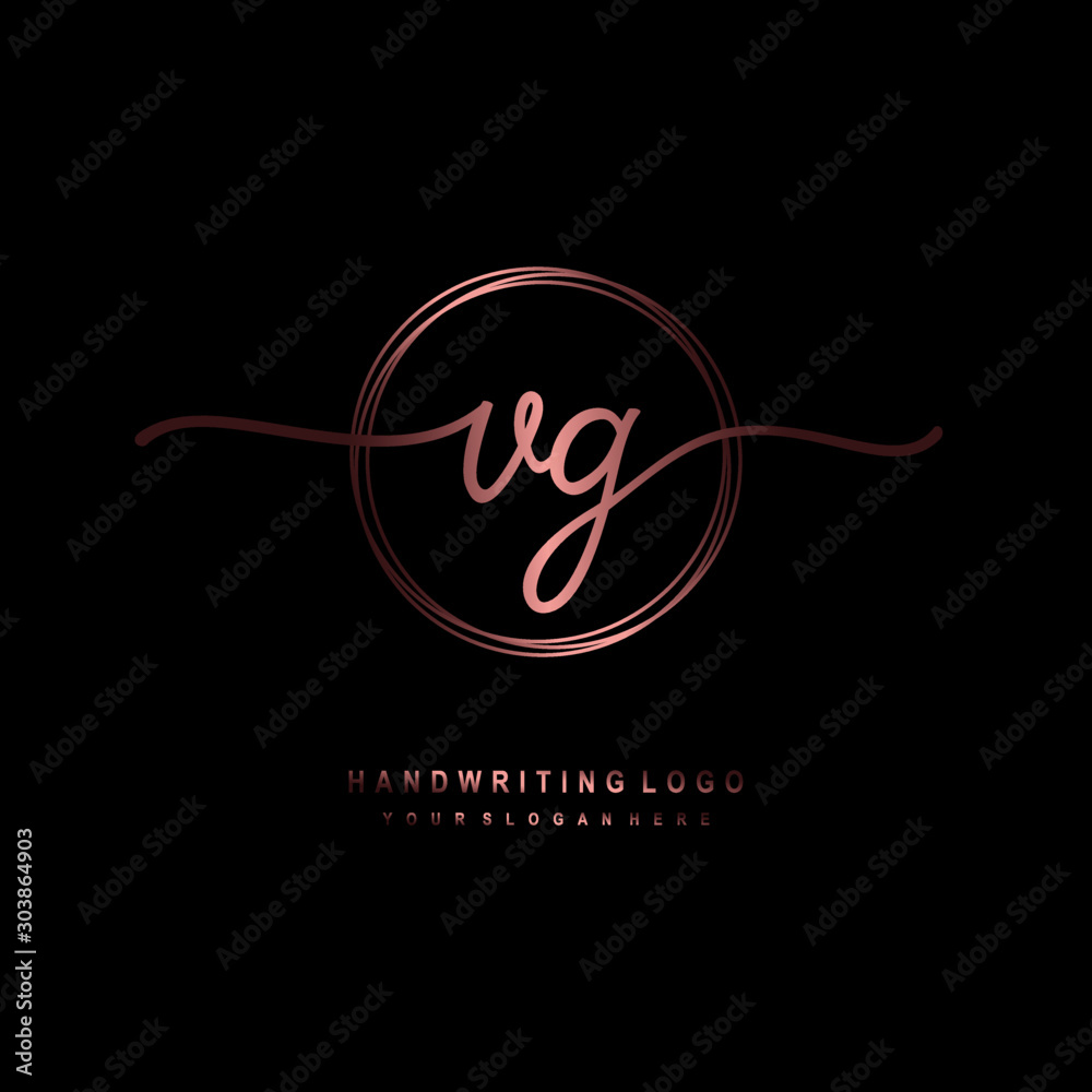 VG Initial handwriting logo design with circle lines dark pink gradation color. handwritten logo for fashion, beauty, team, wedding, luxury logo VG Initial handwriting logo design with circle lines dark pink gradation color. handwritten logo for fashion, beauty, team, wedding, luxury logo