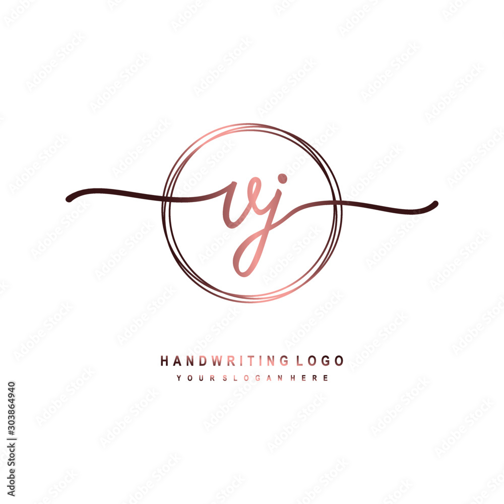 VJ Initial handwriting logo design with circle lines dark pink gradation color. handwritten logo for fashion, beauty, team, wedding, luxury logo VJ Initial handwriting logo design with circle lines dark pink gradation color. handwritten logo for fashion, beauty, team, wedding, luxury logo