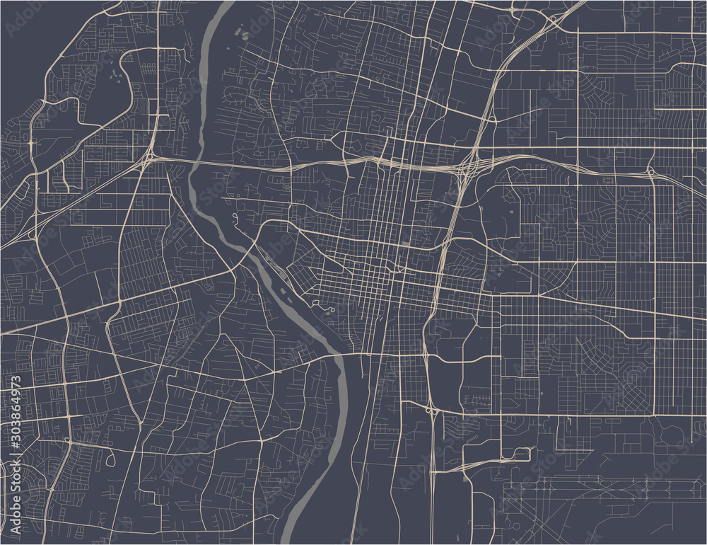 Fototapeta map of the city of Albuquerque, USA