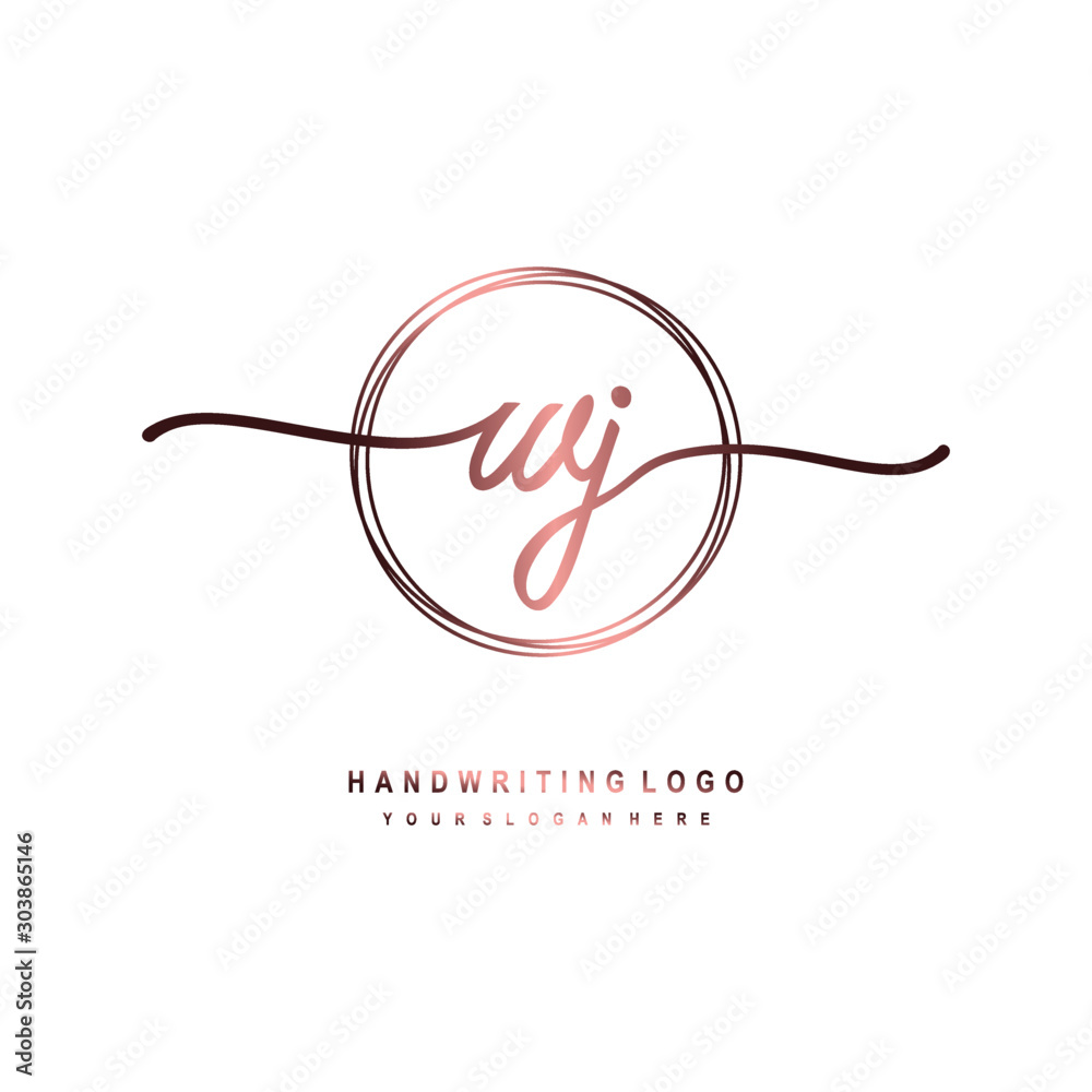 WJ Initial handwriting logo design with circle lines dark pink gradation color. handwritten logo for fashion, beauty, team, wedding, luxury logo WJ Initial handwriting logo design with circle lines dark pink gradation color. handwritten logo for fashion, beauty, team, wedding, luxury logo