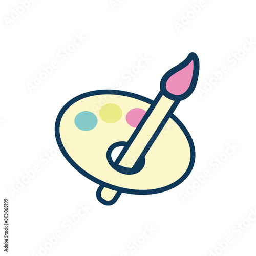 palette and brush child toy fill style icon
