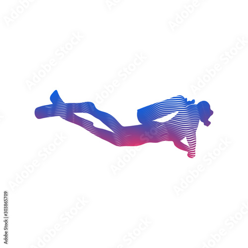 Diving, diver illustration 