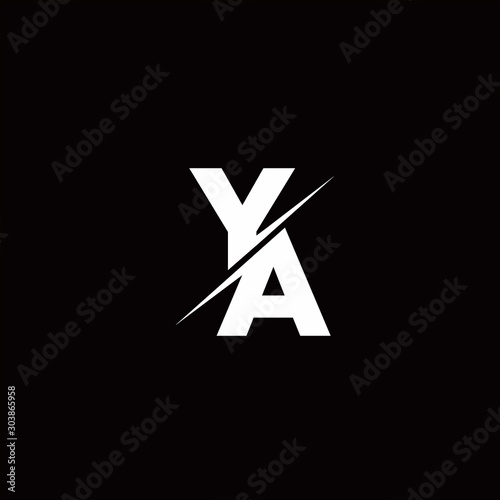 YA Logo Letter Monogram Slash with Modern logo designs template